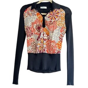 Vintage Orange Floral Print Pucci Top